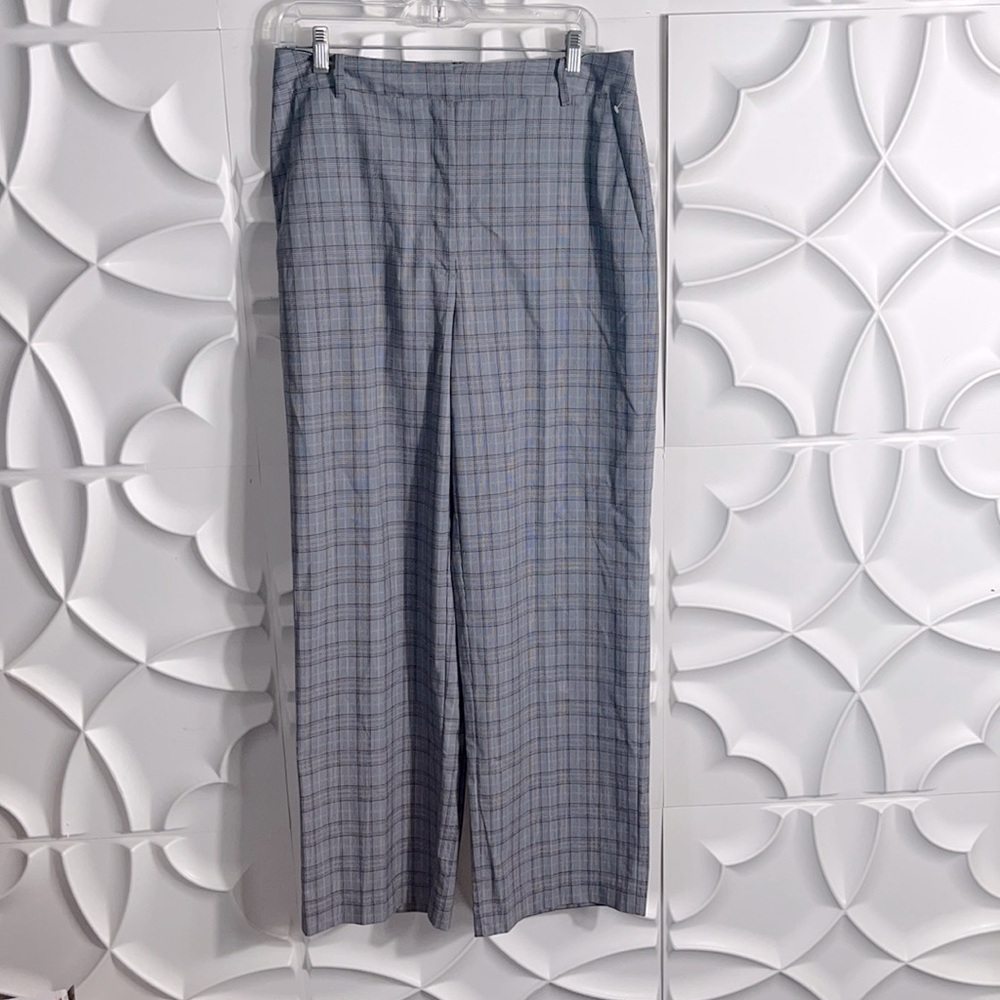 NEW Nordstrom plaid grey dress pants sz 10.   (89)